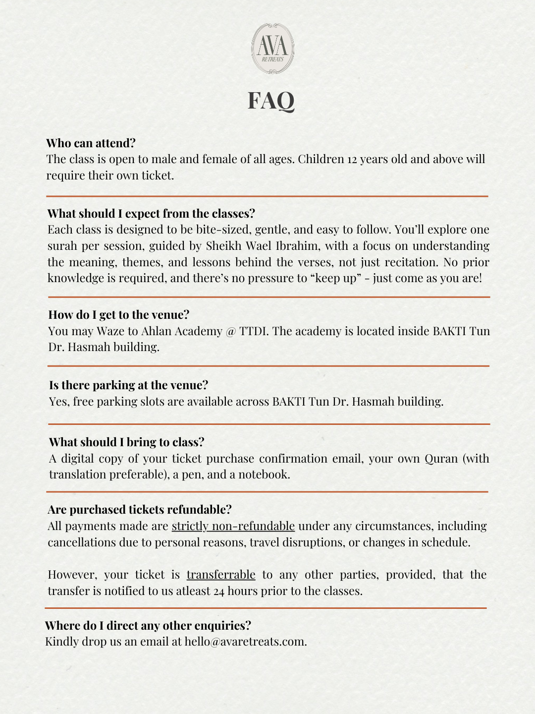 Ramadan Class 2026 (1 Pax)