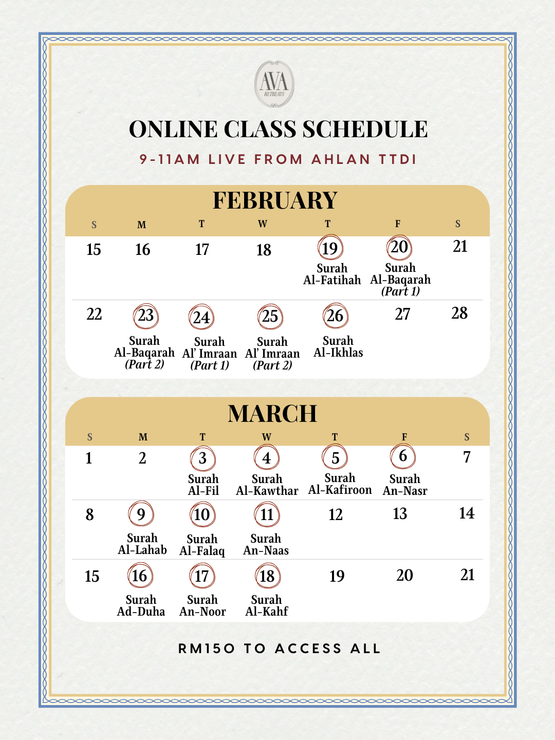 Virtual Ramadan Class 2026 - Full Pass (1 Pax)